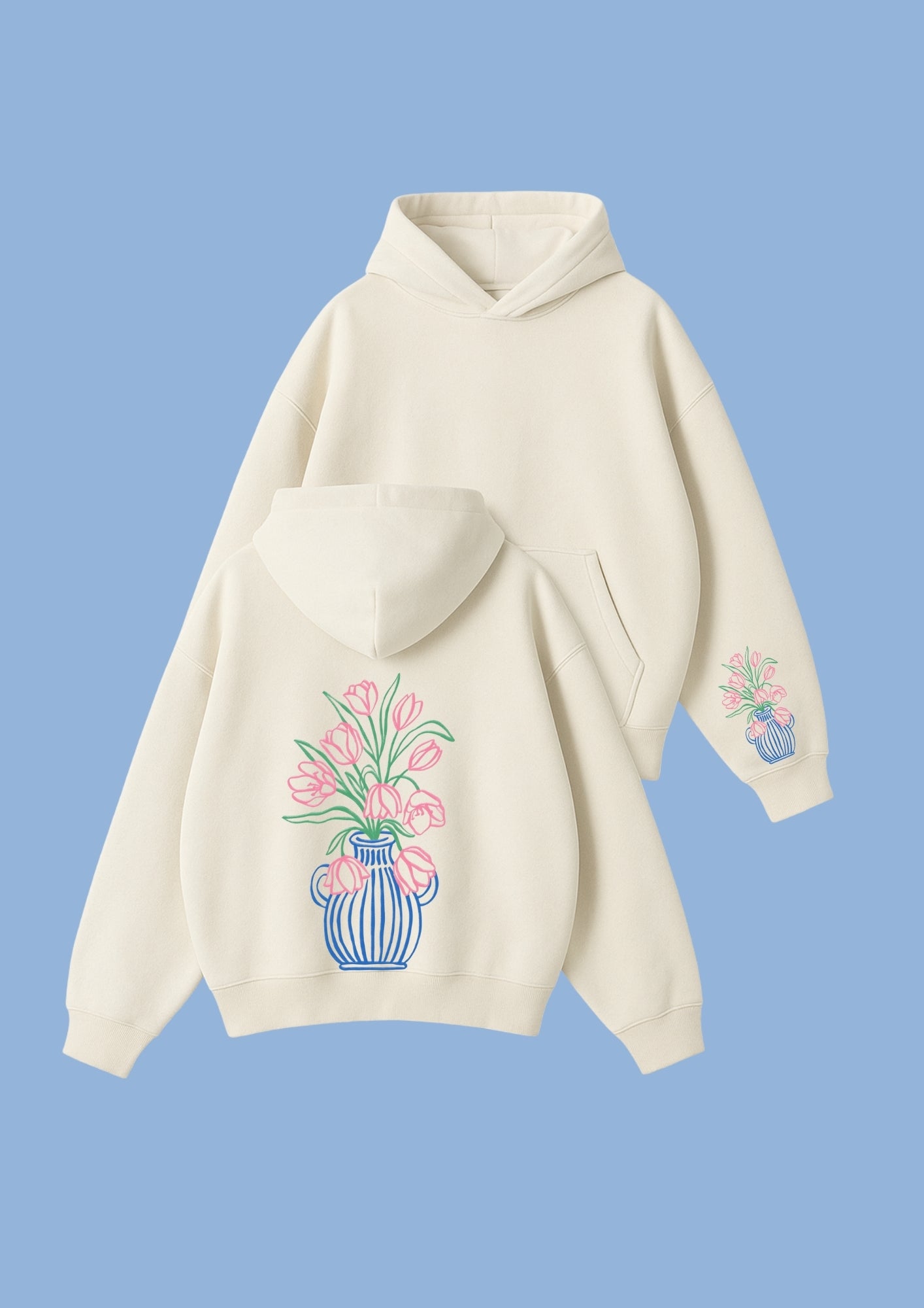 Chillandout Oversize Unisex Hoodie – %100 Pamuklu sweatshirt