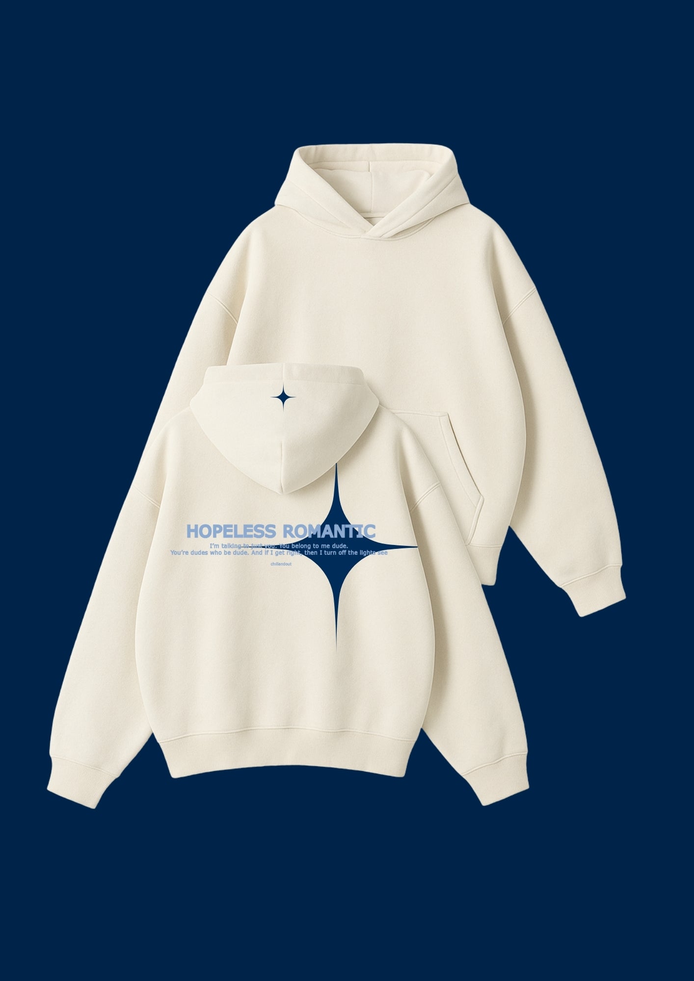 Chillandout Oversize Unisex Hoodie – %100 Pamuklu sweatshirt