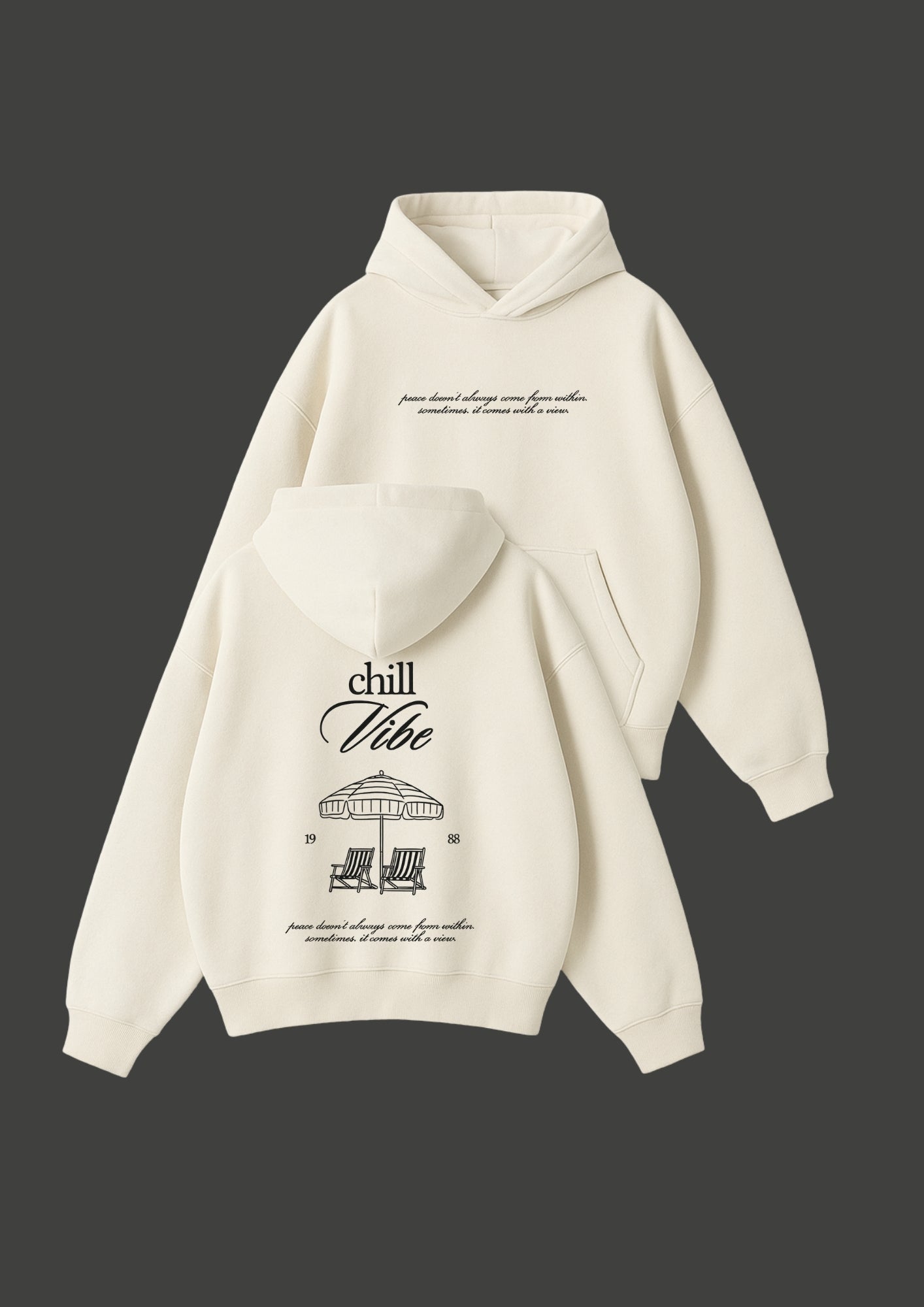 Chillandout Oversize Unisex Hoodie – %100 Pamuklu sweatshirt