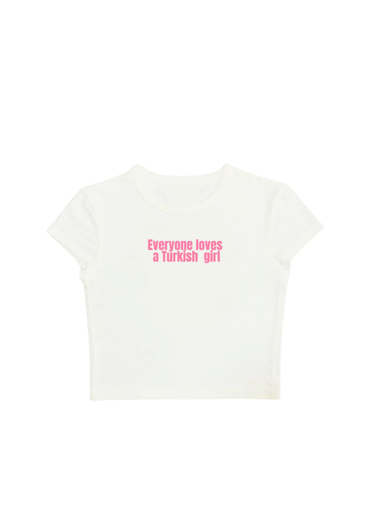 #CH056 chillandout Crop Tee everyone loves a Turkish girl - Enicpet Premium Store