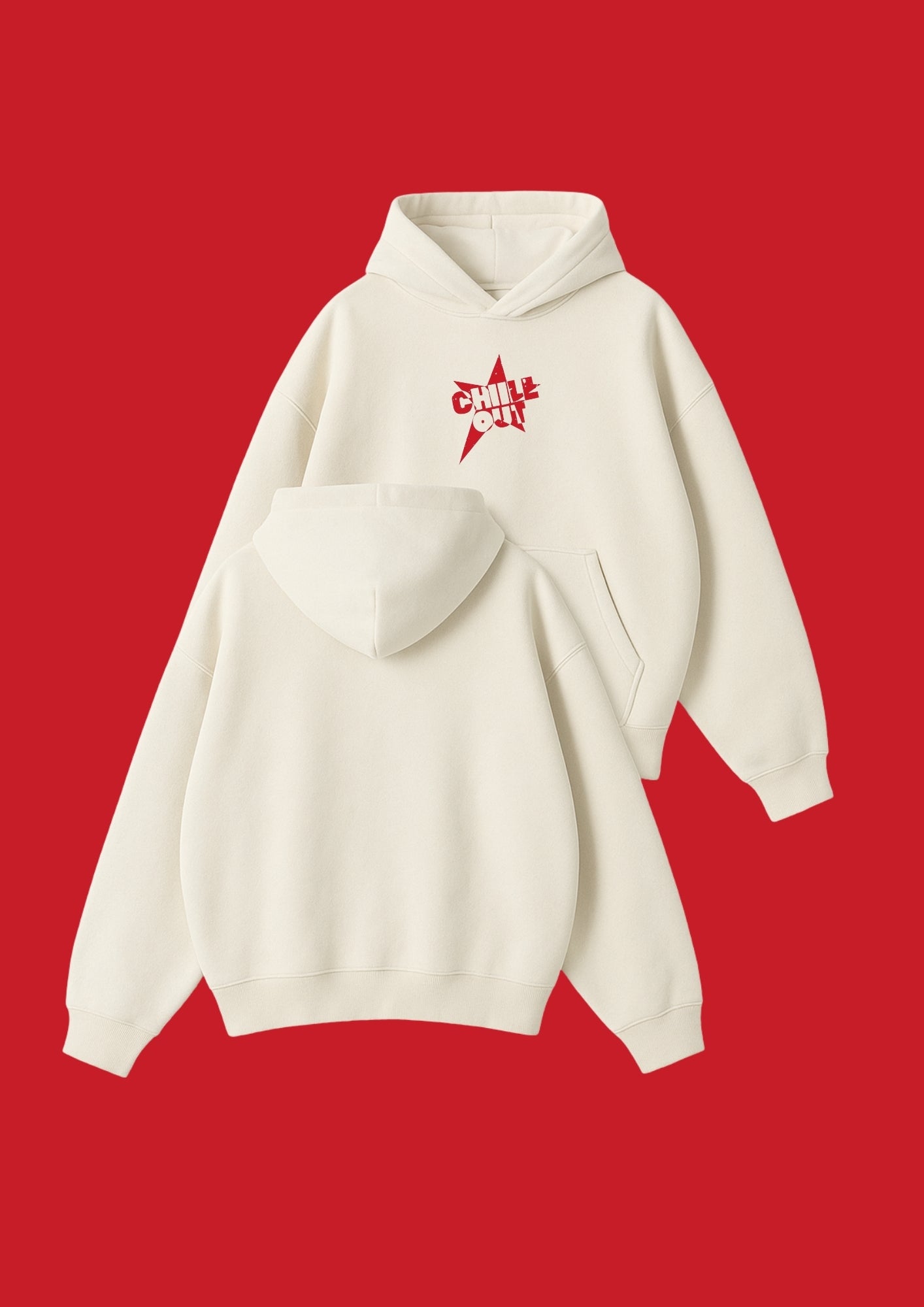 Chillandout Oversize Unisex Hoodie – %100 Pamuklu sweatshirt