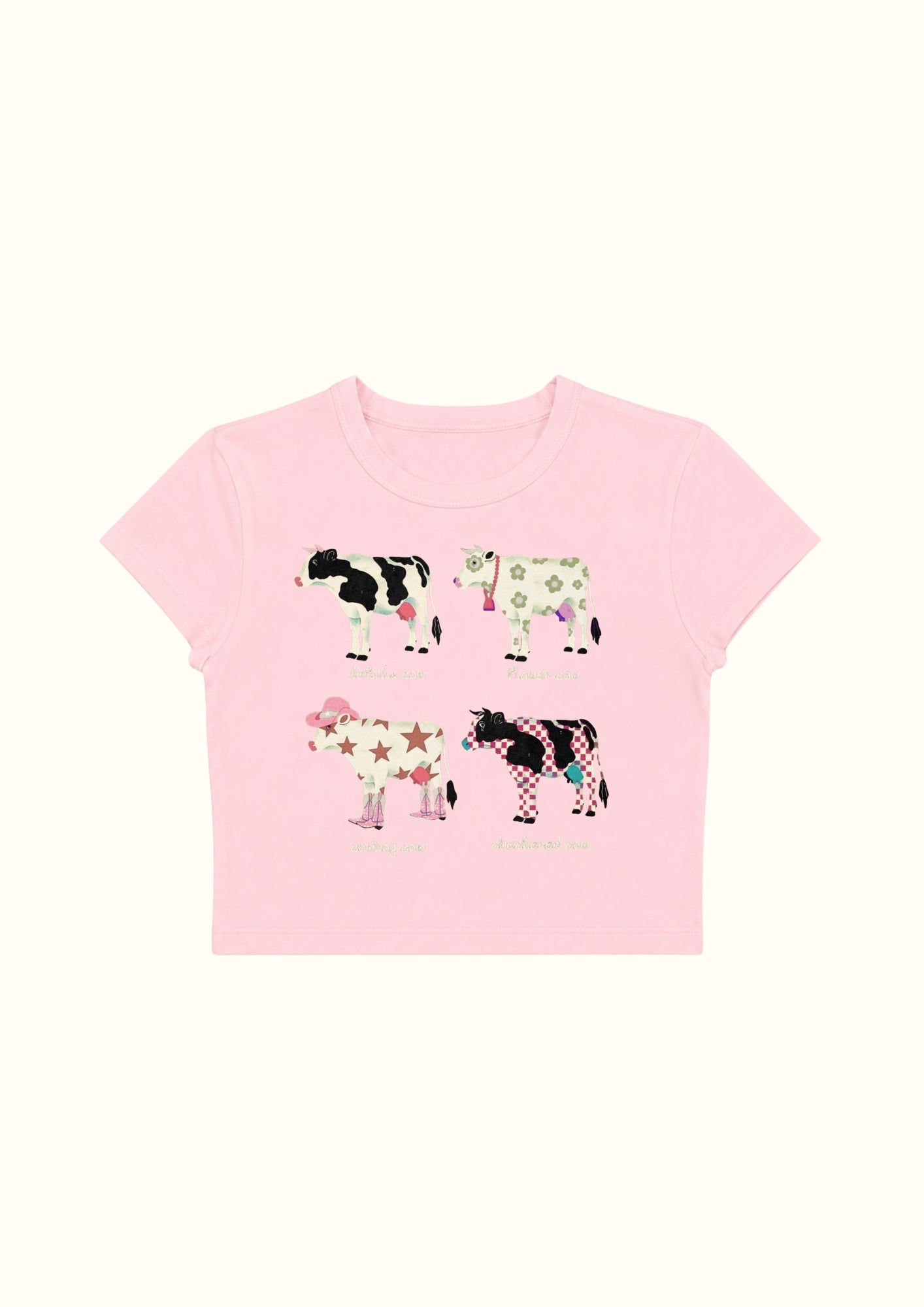 Pastel Cow Parade Crop Tee - Enicpet Premium Store