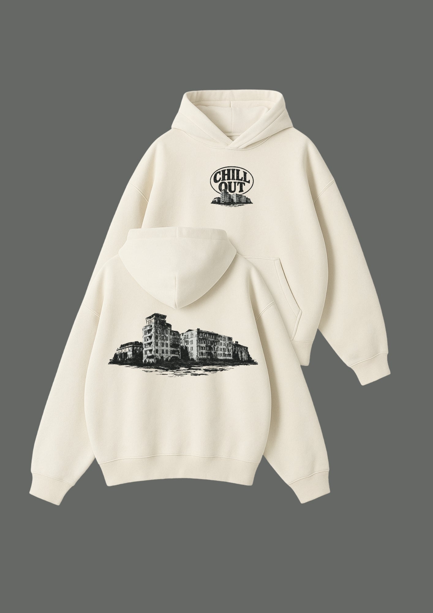 Chillandout Oversize Unisex Hoodie – %100 Pamuklu sweatshirt