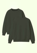 Chillandout Basic Sweatshirt – %100 Pamuklu Oversize Haki Yeşil - Enicpet Premium Store