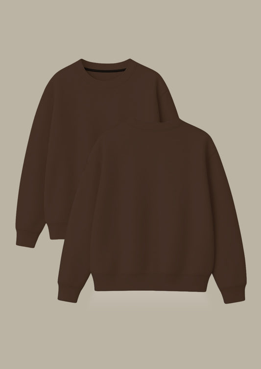 Chillandout Basic Sweatshirt – %100 Pamuklu Oversize Kahverengi