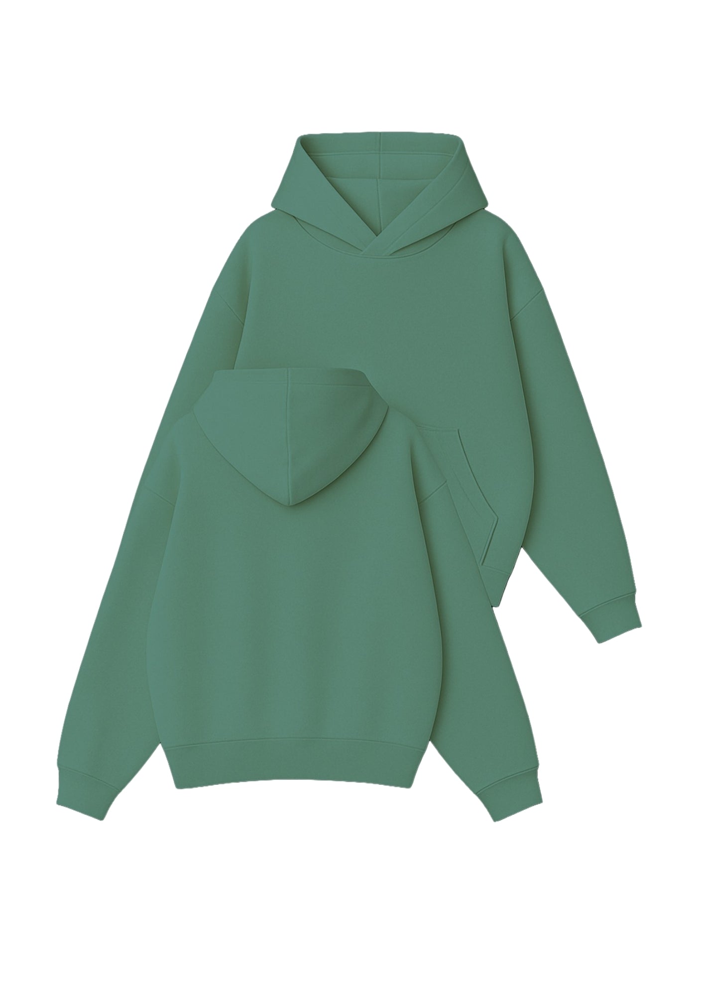 Chillandout Basic Hoodie – %100 Pamuklu Oversize Yeşil - Enicpet Premium Store