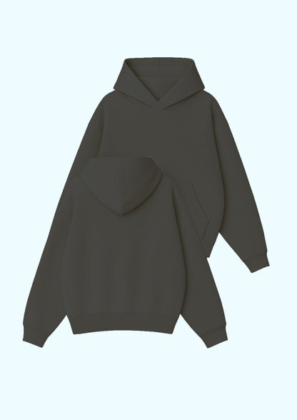 Chillandout Basic Hoodie – %100 Pamuklu Oversize Antrasit