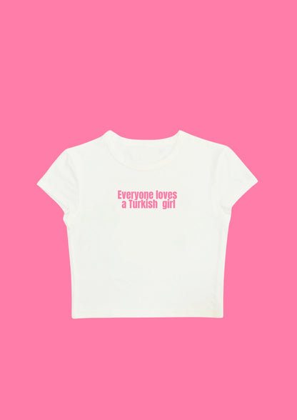 #CH056 chillandout Crop Tee everyone loves a Turkish girl - Enicpet Premium Store