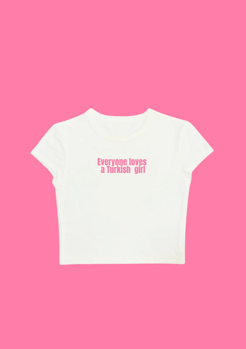 #CH056 chillandout Crop Tee everyone loves a Turkish girl - Enicpet Premium Store