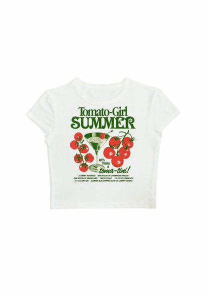 #CH032 chillandout Crop Tee tomato girl summer - Enicpet Premium Store