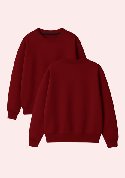 Chillandout Basic Hoodie – %100 Pamuklu Oversize Bordo 💄