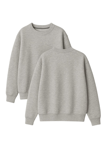 Chillandout Basic Hoodie – %100 Pamuklu Oversize GriMelanj🩶