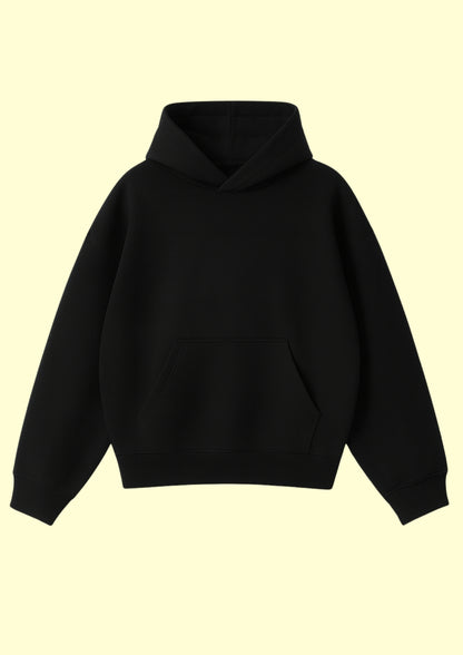 Chillandout Basic Hoodie – %100 Pamuklu Oversize Kapüşonlu Siyah