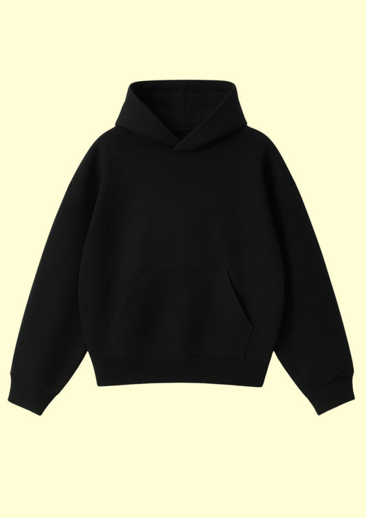 Chillandout Basic Hoodie – %100 Pamuklu Oversize Kapüşonlu Siyah