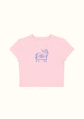 Blue Pony Sketch Crop Tee - Enicpet Premium Store