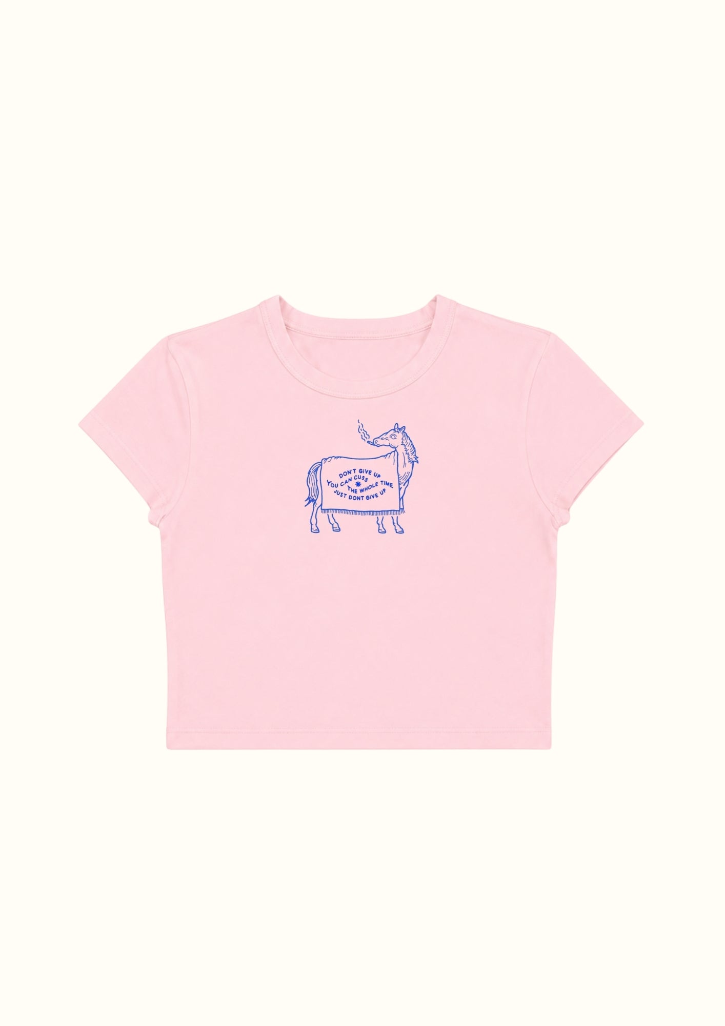 Blue Pony Sketch Crop Tee - Enicpet Premium Store