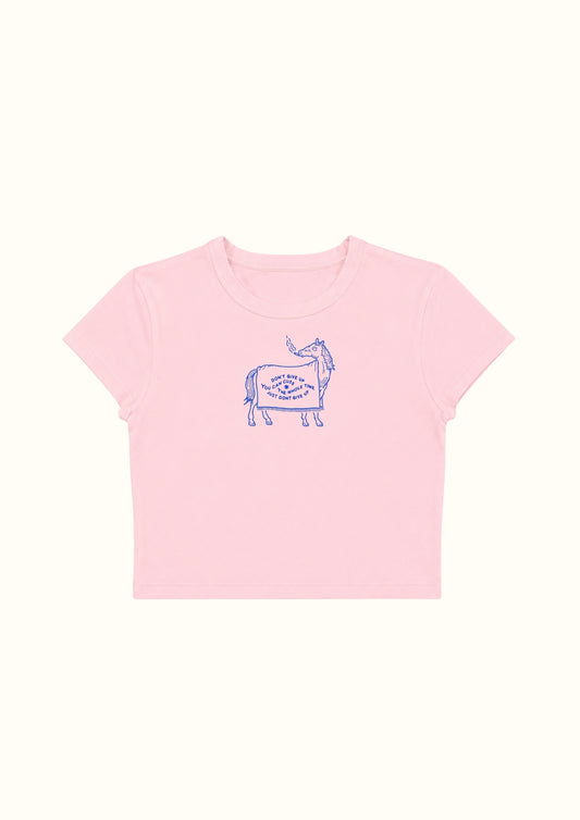 Blue Pony Sketch Crop Tee - Enicpet Premium Store