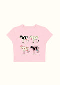 Pastel Cow Parade Crop Tee - Enicpet Premium Store