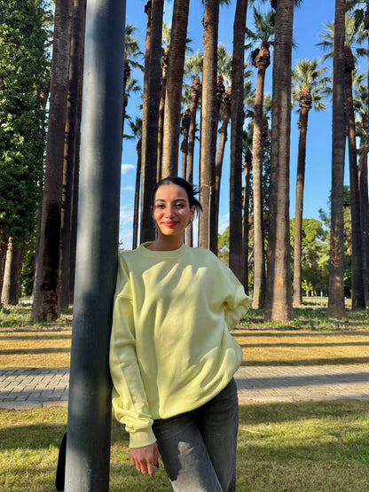 Chillandout Basic Sweatshirt  – %100 Pamuklu Oversize ButterYellow 🧈