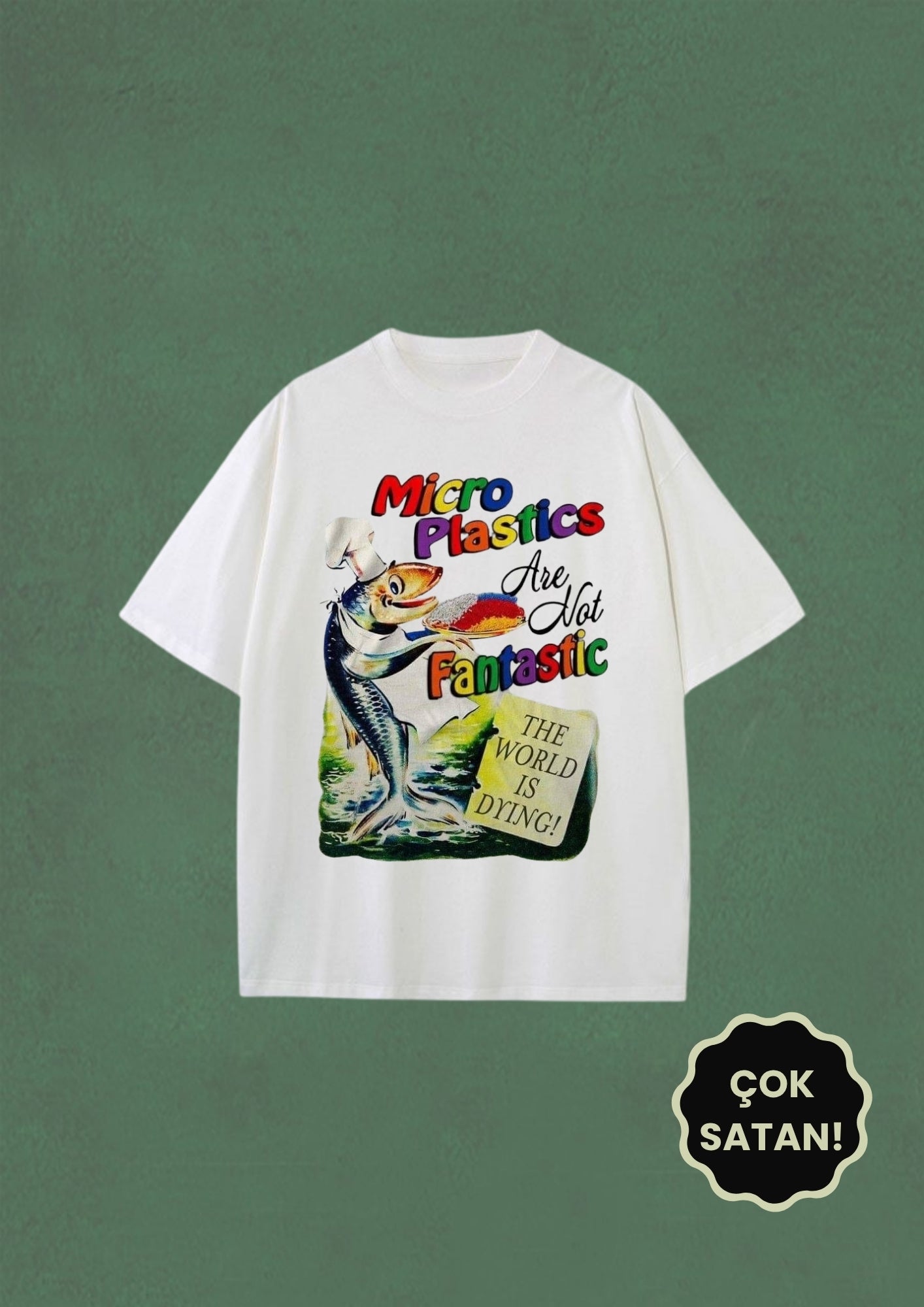 Micro plastik not fantastic Oversize Tee - Enicpet Premium Store