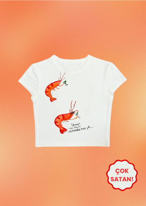 Shrimps can have cocktails Crop Tee - Enicpet Premium Store