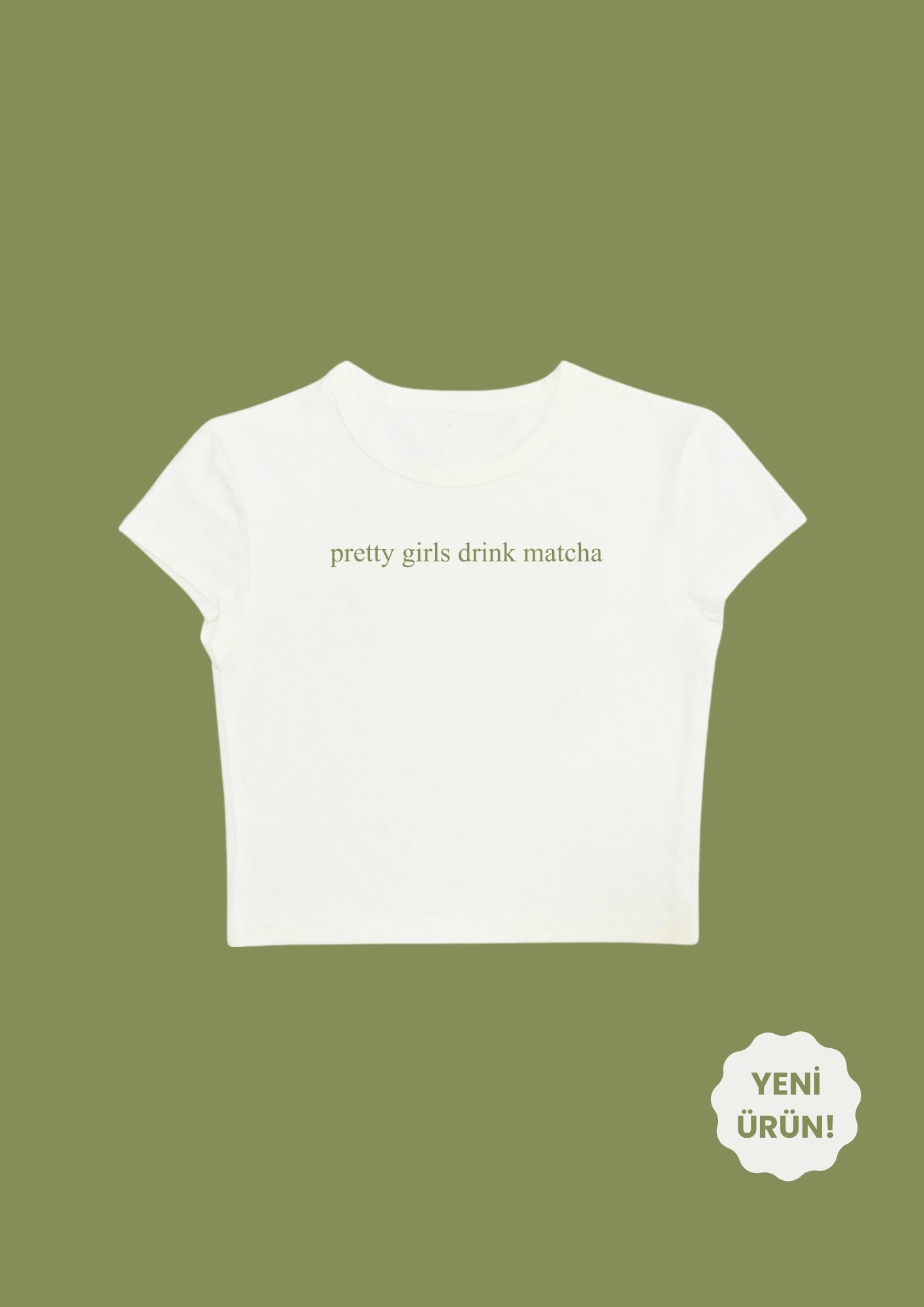 pretty girls drink matcha Crop Tee - Enicpet Premium Store