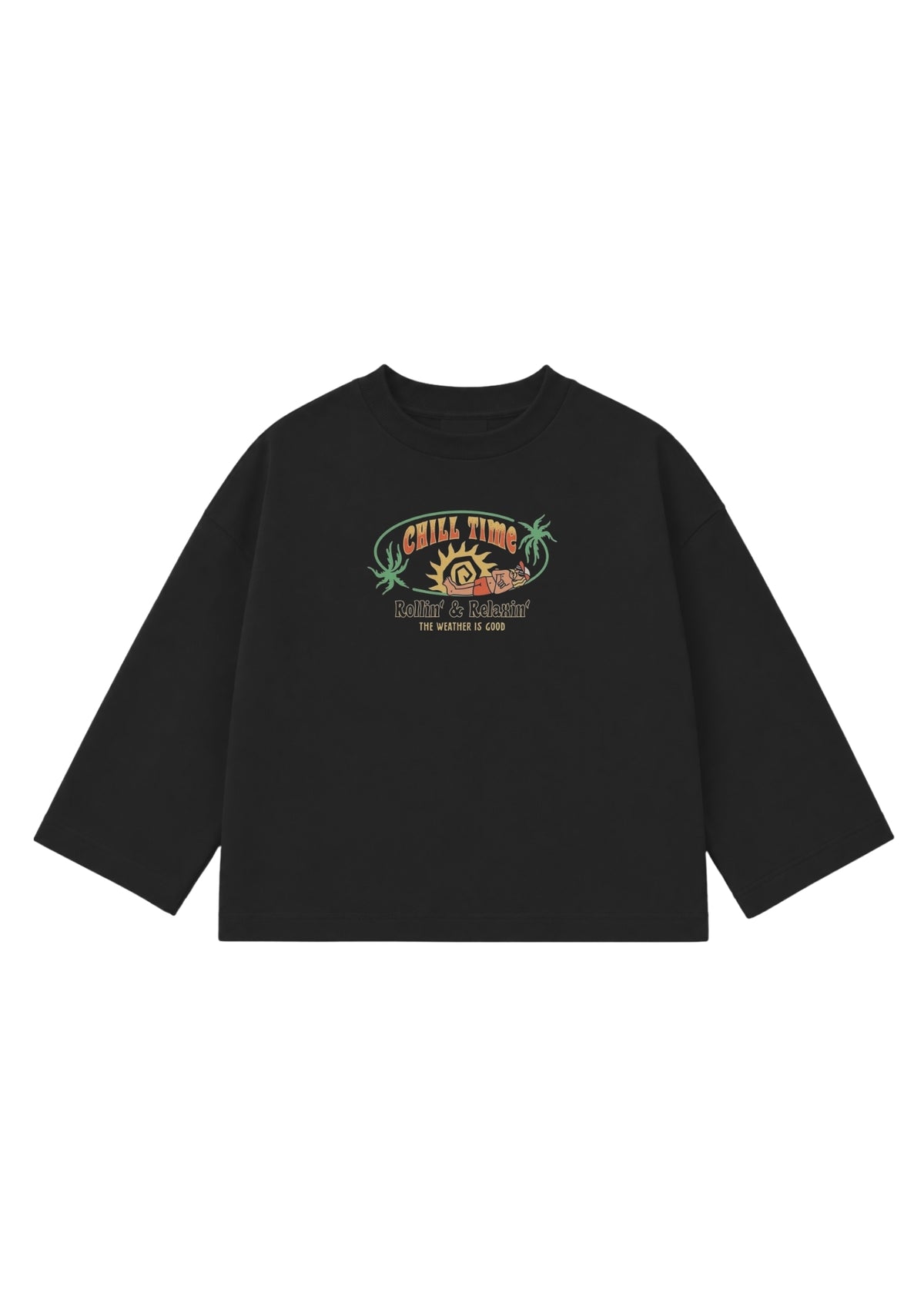 Chill Time Siyah Uzun Kollu T-Shirt - Enicpet Premium Store