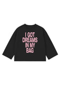 Dreams in My Bag Siyah Uzun Kollu T-Shirt - Enicpet Premium Store