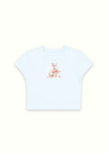 Bunny Bloom Blue Crop Tee - Enicpet Premium Store