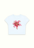 Pink Lily Blue Crop Tee - Enicpet Premium Store