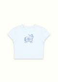 Blue Pony Sketch Blue Crop Tee - Enicpet Premium Store