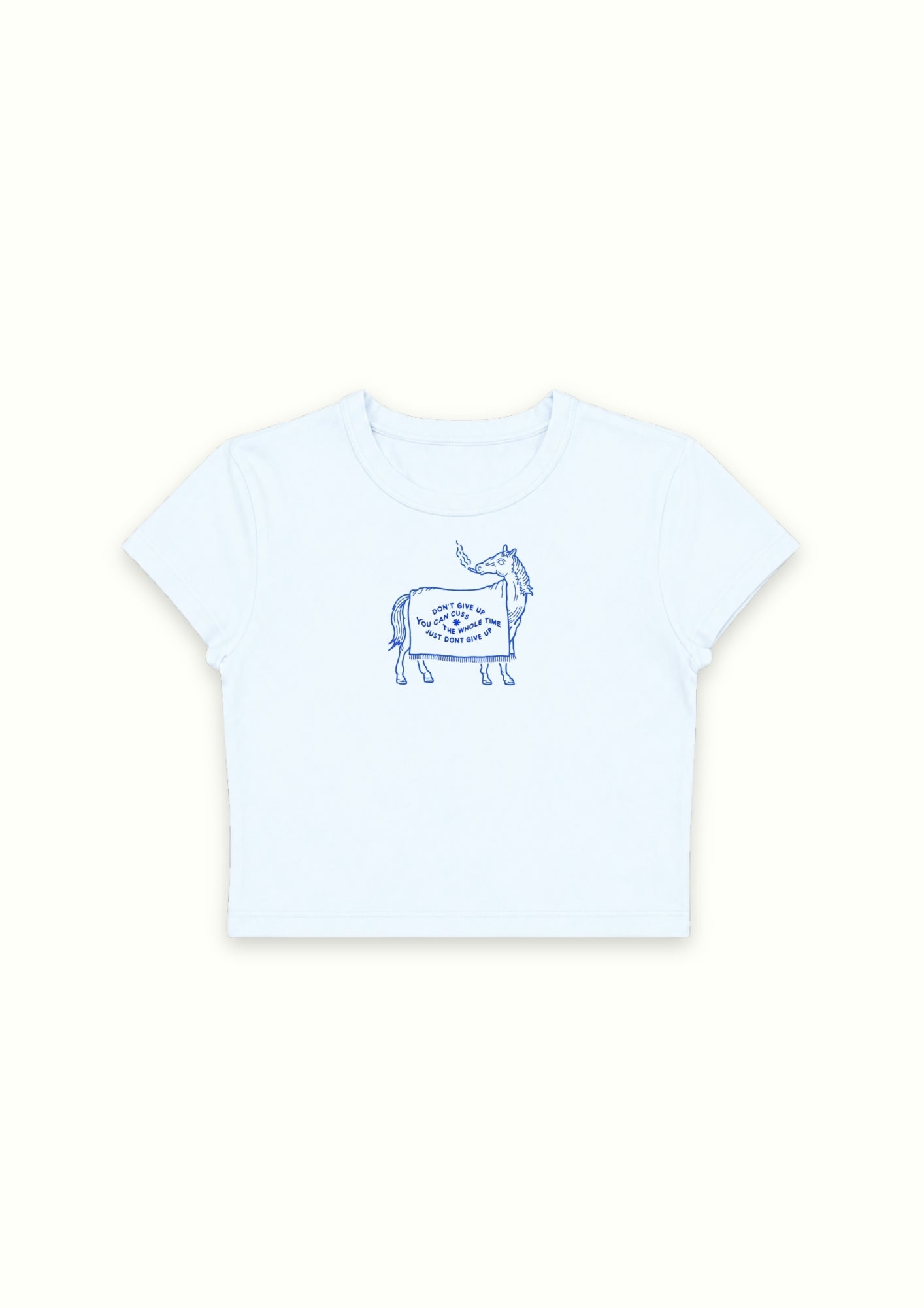 Blue Pony Sketch Blue Crop Tee - Enicpet Premium Store