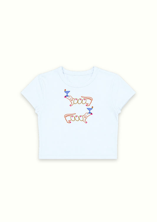 Lucky Charm Blue Crop Tee
