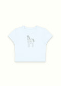 Vintage Pony Note Blue Crop Tee - Enicpet Premium Store