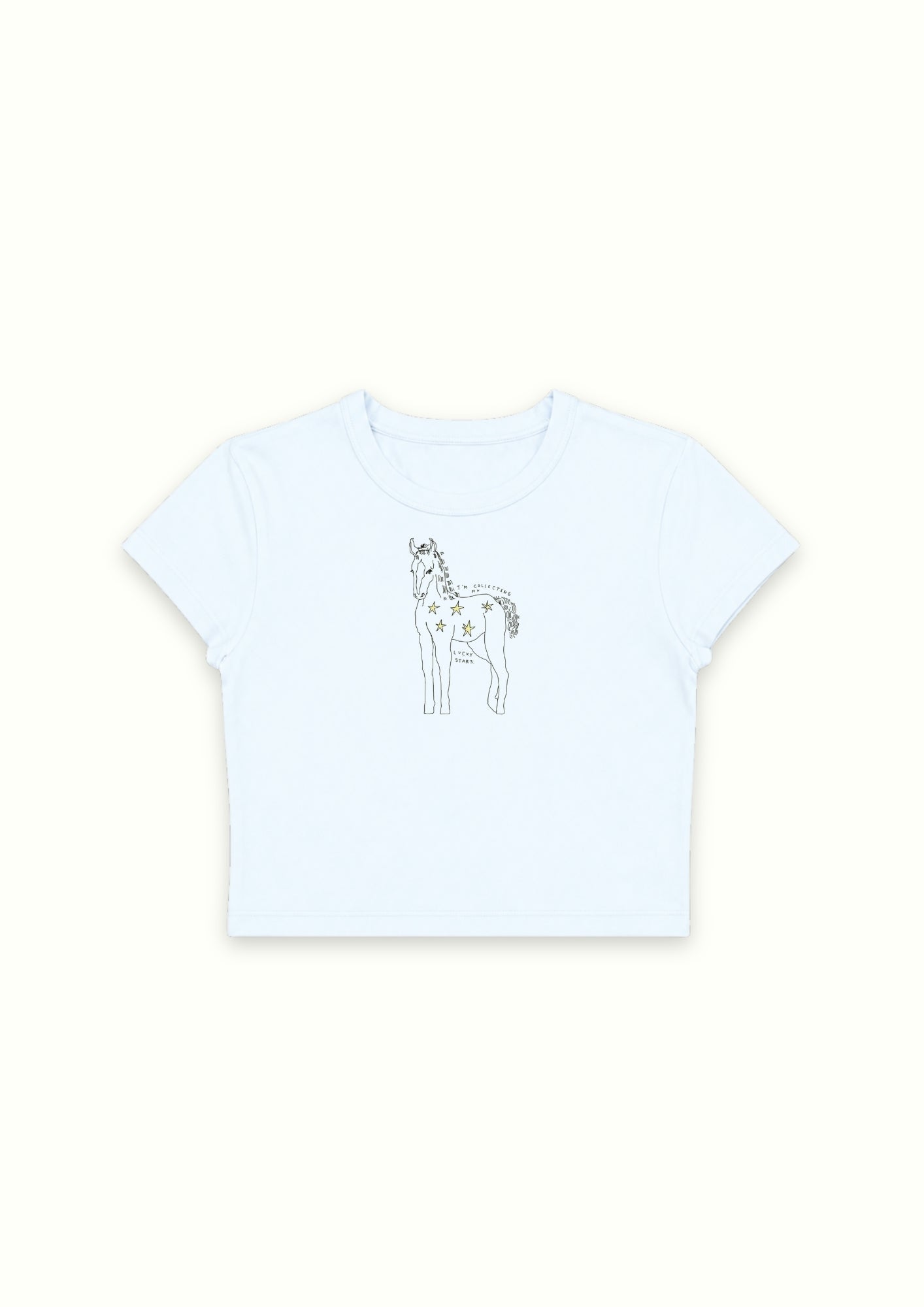 Vintage Pony Note Blue Crop Tee - Enicpet Premium Store