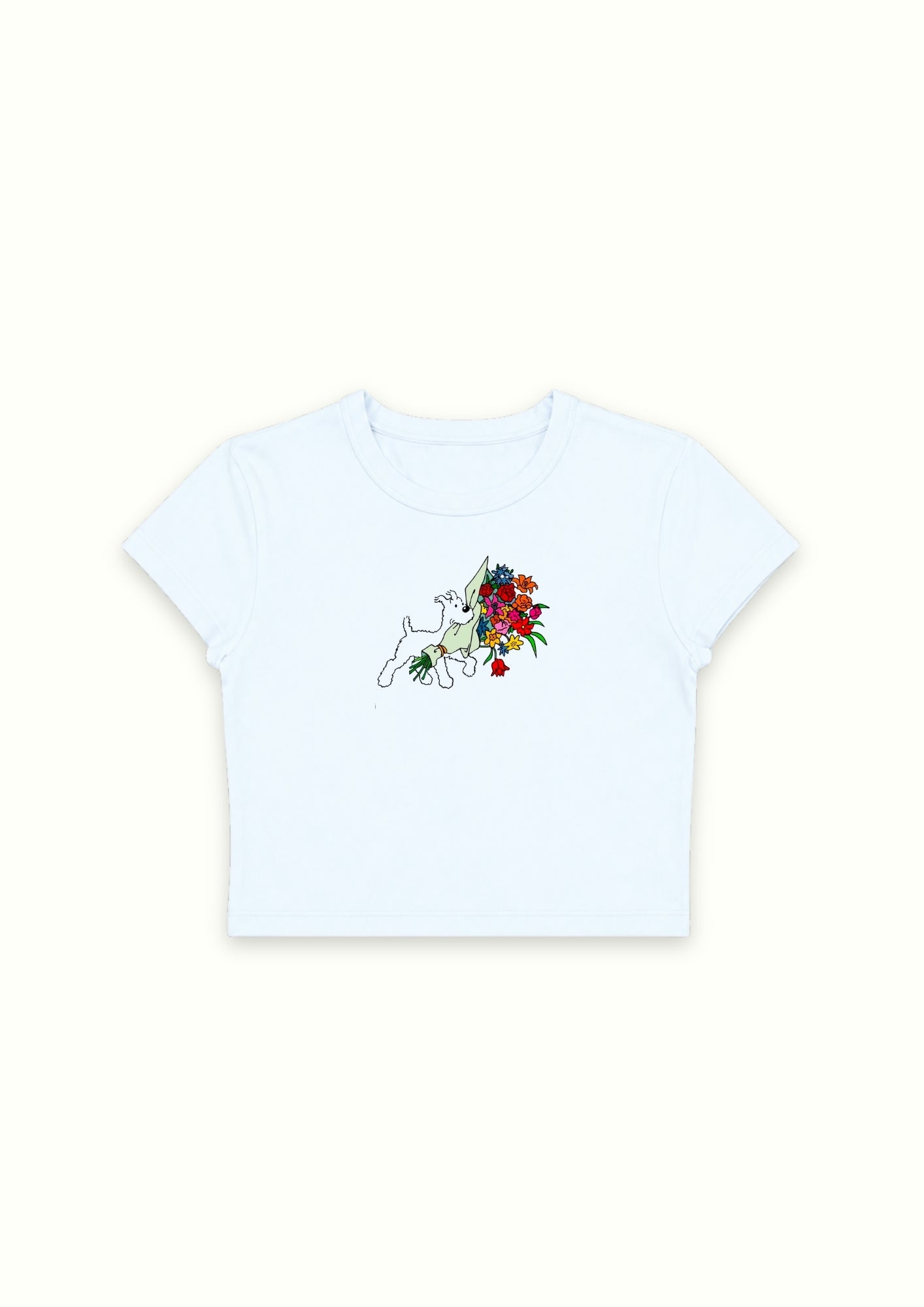 Floral Touch Blue Crop Tee - Enicpet Premium Store