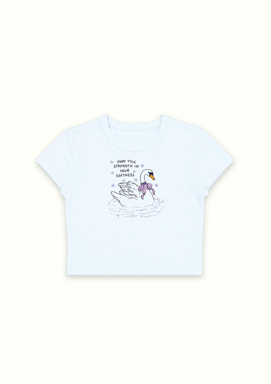 Sunday Breakfast Blue Crop Tee